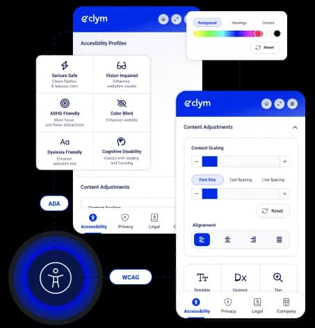 Clym accessibility tools visual