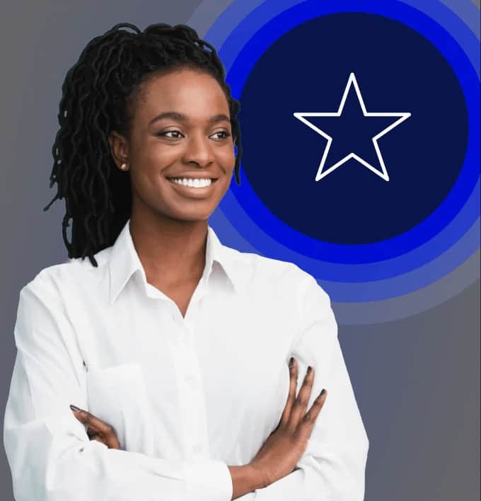 Woman smiling looking away