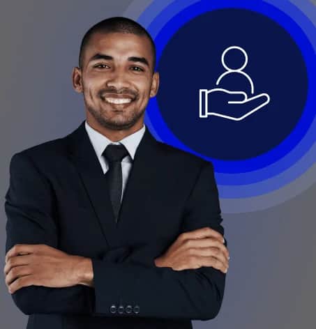 Businessman looking at camera smiling