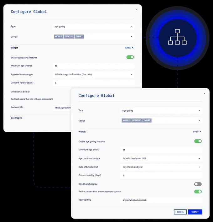 Age gating implementation approach