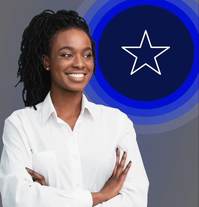 Woman smiling looking away